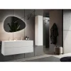 Meuble salle de bain Sienna suspendu laqué brillant blanc 2 tiroirs avec double vasque