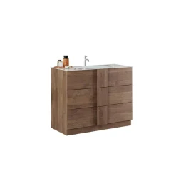 Meuble salle de bain sur pieds coloris Chêne Mercure 100 cm