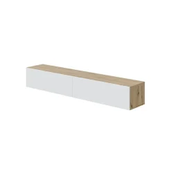 Meuble suspendu 2 abattants et 2 niches de rangement en bois Blanc Fabrication Espagne