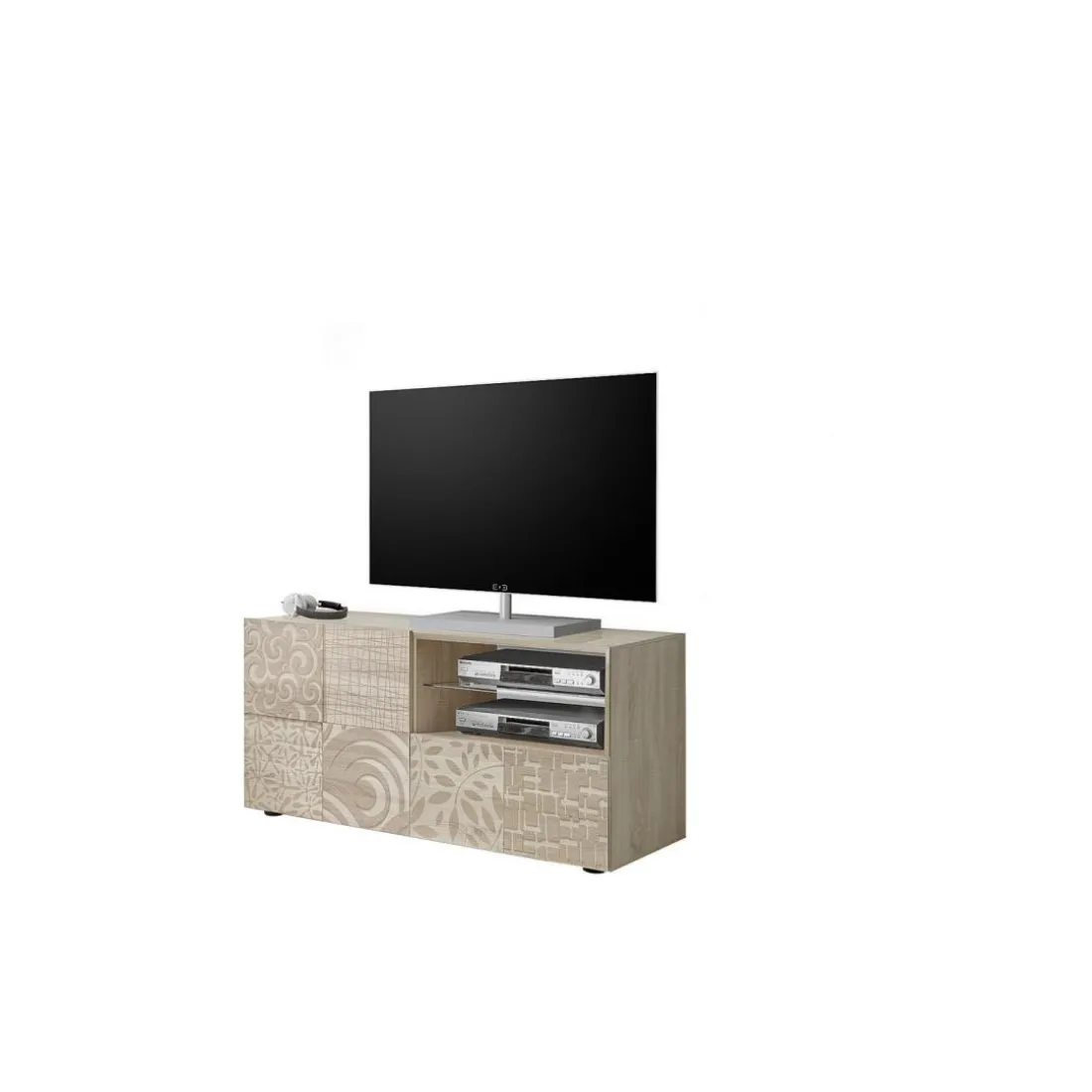Meuble TV 1 porte et 1 tiroir MIRO décor chêne