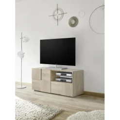Meuble TV 1 porte et 1 tiroir DAMA décor chêne samoa