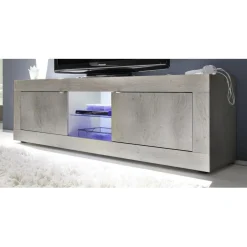 Meuble TV 2 portes BASIC décor chene pin