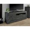 Meuble TV 3 portes battantes URBINO oxyde