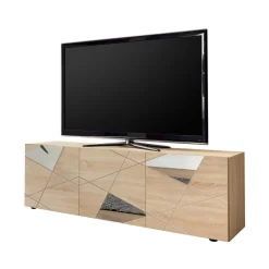Meuble TV 3 portes beige