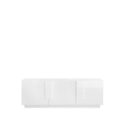 Meuble TV 3 portes blanc laqué