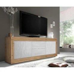 Meuble TV 2 portes et 2 tiroirs