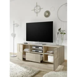 Meuble TV 2 portes et 1 tiroir DAMA décor chêne samoa