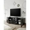Meuble TV 2 portes et 1 tiroir DAMA laqué anthracite brillant