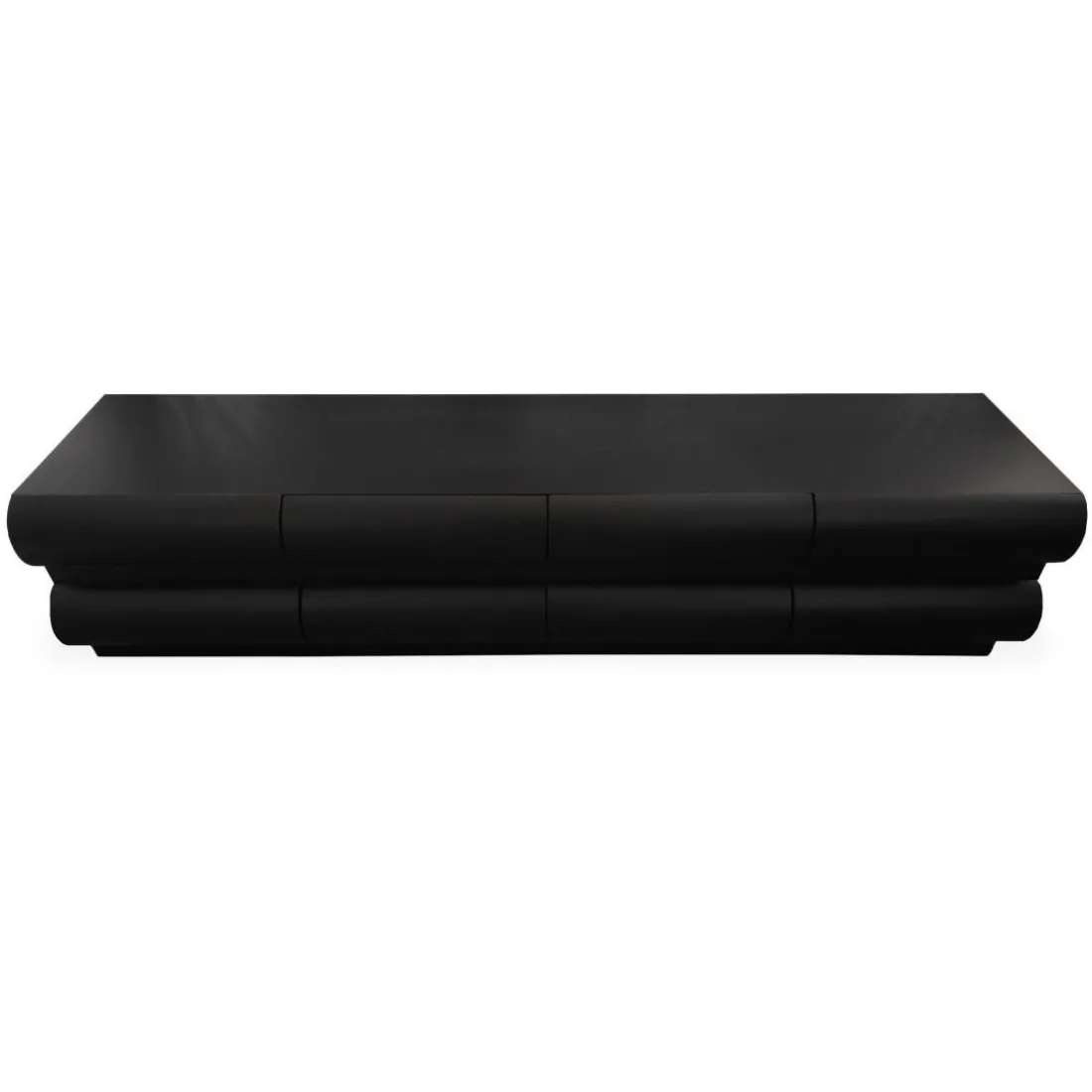Meuble tv 8 tiroirs arrondis Mezade Bois Noir