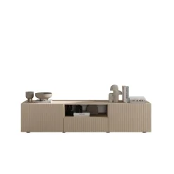 Meuble TV en Panneau de particules Bois blanc