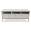 Meuble TV élégant 4 tiroirs Beige clair et Or