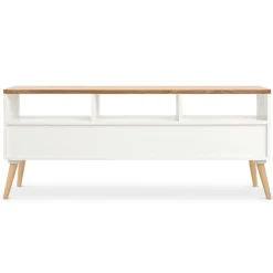 Meuble TV Scandinave Bois Blanc ACHUMAWI