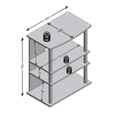 Meuble TV VARIANT 7 4 plateaux sur roulettes