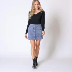 Mini Jupe en velours Jacksonville bleu