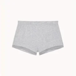 Mini short taille haute en coton - Gris