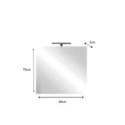 Miroir avec led Largeur 60 cm