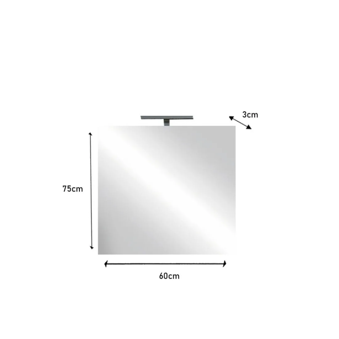 Miroir avec led Largeur 60 cm