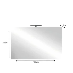 Miroir avec led Largeur 100 cm