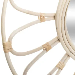 Miroir Fleur en Rotin D56 beige