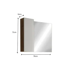 Miroir Led avec Colonne Integrée Ancona 1 Porte L78 cm