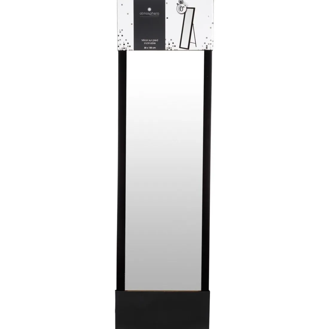 Miroir sur pied 35X125 noir