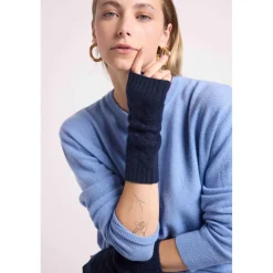 Mitaines unisexe LILI en cachemire bleu marine