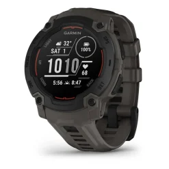 Montre Connectée Garmin - 010-02933-00 Instinct E – 45 mm, Noire avec bracelet gris charbon