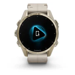 Montre Connectée Garmin - 010-02903-40 Fēnix 8 Amoled - 43Mm - Sapphire, Soft Gold Avec Bracelet Cuir Beige Crème + Bracelet Silicone Gris Cendré