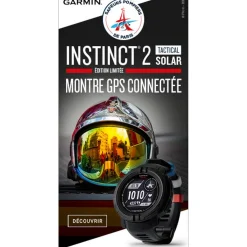 Montre connectée Homme Garmin Instinct 2 Solar Tactical BSPP BRIGADE DES SAPEURS POMPIERS DE PARIS - 010-02627-0A Bracelet Silicone Noir