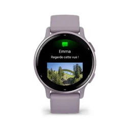 Montre connectée Mixte Garmin VÍVOACTIVE® 5 Lunette aluminium Metallic Orchid, boitier violet et bracelet silicone violet