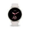 Montre connectée Mixte Garmin VÍVOACTIVE® 5 Lunette aluminium Soft Gold, boitier ivoire et bracelet silicone ivoire