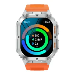 Montre connectée Mixte Smarty Compass Amoled - SW074B Bracelet Silicone Orange