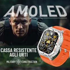Montre connectée Mixte Smarty Compass Amoled - SW074B Bracelet Silicone Orange