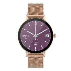 Montre connectée Mixte Smarty Super Slim Amoled - SW079A Bracelet Acier Doré rose