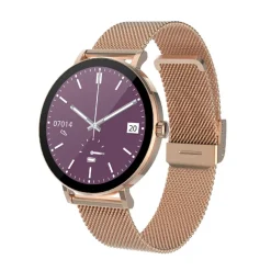 Montre connectée Mixte Smarty Super Slim Amoled - SW079A Bracelet Acier Doré rose