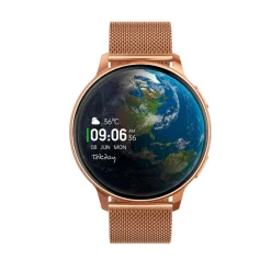 Montre connectée Mixte Tekday - 656533 Bracelet Acier Doré rose