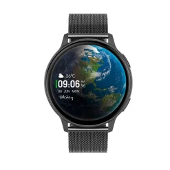 Montre connectée Mixte Tekday - 656538 Bracelet Acier Noir