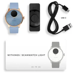 Montre de Santé Connecté Femme Withings Scanwatch Light - Wsw L Roblu Bracelet Caoutchouc Bleu