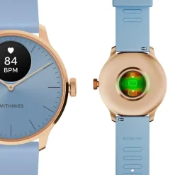 Montre de Santé Connecté Femme Withings Scanwatch Light - Wsw L Roblu Bracelet Caoutchouc Bleu
