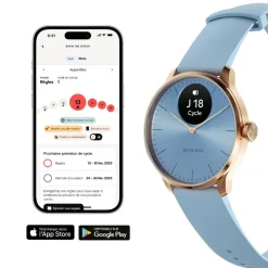Montre de Santé Connecté Femme Withings Scanwatch Light - Wsw L Roblu Bracelet Caoutchouc Bleu