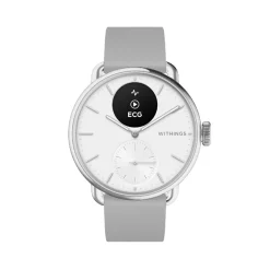 Montre de Santé Connecté Femme Withings Scanwatch 2 - Wsw 238 White Bracelet Caoutchouc Gris