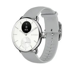 Montre de Santé Connecté Femme Withings Scanwatch 2 - Wsw 238 White Bracelet Caoutchouc Gris