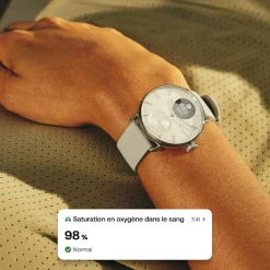 Montre de Santé Connecté Femme Withings Scanwatch 2 - Wsw 238 White Bracelet Caoutchouc Gris