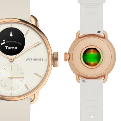 Montre de Santé Connecté Femme Withings Scanwatch 2 - Wsw 238 Rowhi Bracelet Caoutchouc Blanc