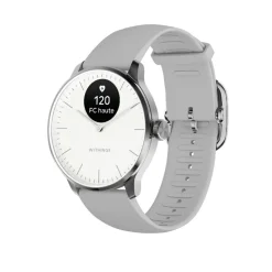 Montre de Santé Connecté Femme Withings Scanwatch Light - Wsw L White Bracelet Caoutchouc Gris