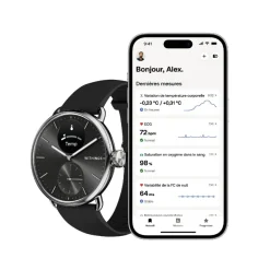 Montre de Santé Connecté Femme Withings Scanwatch 2 - Wsw 238 Black Bracelet Caoutchouc Noir