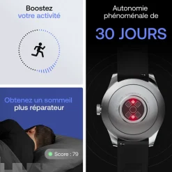 Montre de Santé Connecté Femme Withings Scanwatch 2 - Wsw 238 Black Bracelet Caoutchouc Noir