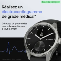 Montre de Santé Connecté Femme Withings Scanwatch 2 - Wsw 238 Black Bracelet Caoutchouc Noir