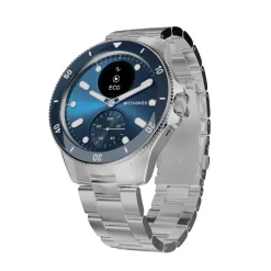 Montre de Santé Connectée Homme Withings Scanwatch Nova - Wsw N Blue Bracelet Acier Argent