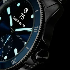 Montre de Santé Connectée Homme Withings Scanwatch Nova - Wsw N Blue Bracelet Acier Argent